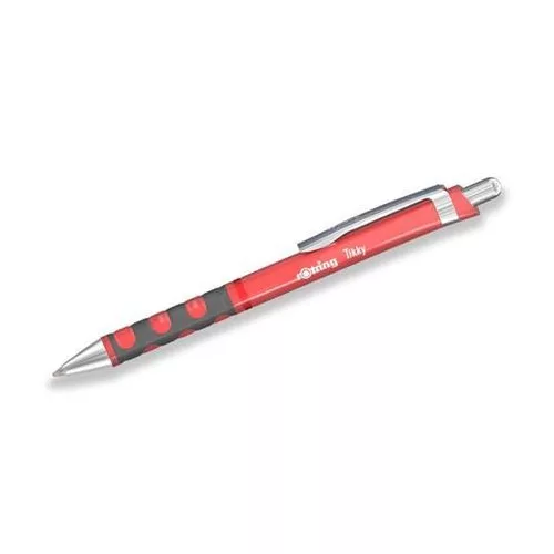 Golyóstoll, 0,8 mm, nyomógombos, tearózsa tolltest, ROTRING "Tikky", kék
