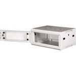 Rack szekrény, fali, 19", 4U, lapraszerelt, LANDE "PROlineB", szürke