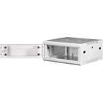 Rack szekrény, fali, 19", 4U, lapraszerelt, LANDE "PROlineB", szürke