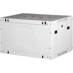Rack szekrény, fali, 19", 6U, lapraszerelt, LANDE "PROlineB", szürke