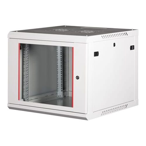 Rack szekrény, fali, 19", 9U, lapraszerelt, LANDE "PROlineB", szürke