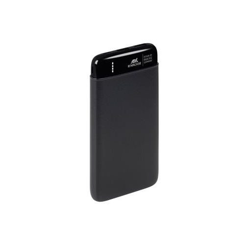 Hordozható akkumulátor, USB-A/USB-C, 10000mAh, 10W, RIVACASE "VA2140", fekete