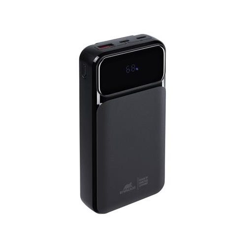 Hordozható akkumulátor, beépített kábellel, 20000mAh, RIVACASE "VA2221", fekete