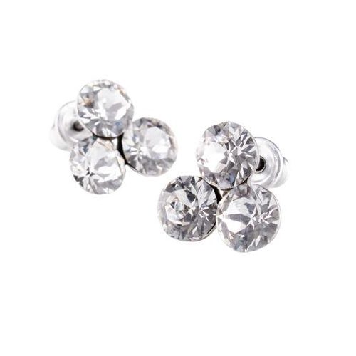 Fülbevaló, natúr fehér SWAROVSKI® kristállyal, 11mm, ART CRYSTELLA®