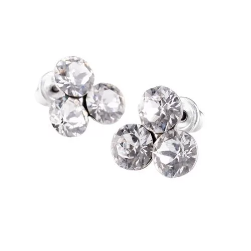 Fülbevaló, natúr fehér SWAROVSKI® kristállyal, 11mm, ART CRYSTELLA®