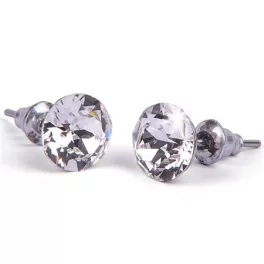   Fülbevaló, natúr fehér SWAROVSKI® kristállyal, 8 mm, ART CRYSTELLA®