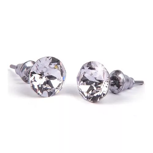 Fülbevaló, natúr fehér SWAROVSKI® kristállyal, 8 mm, ART CRYSTELLA®