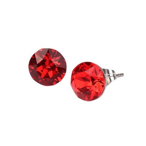Fülbevaló, light siam piros SWAROVSKI® kristállyal, 8 mm, ART CRYSTELLA®