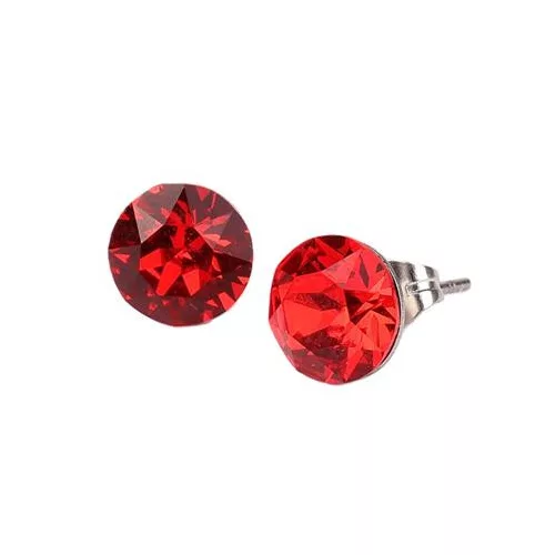 Fülbevaló, light siam piros SWAROVSKI® kristállyal, 8 mm, ART CRYSTELLA®