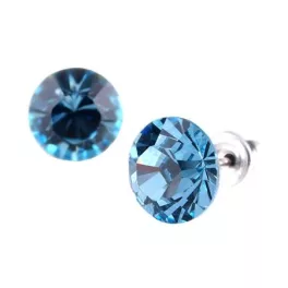   Fülbevaló, aquakék SWAROVSKI® kristállyal, 8 mm, ART CRYSTELLA®