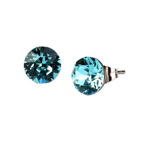 Fülbevaló, light türkíz SWAROVSKI® kristállyal, 8 mm, ART CRYSTELLA®