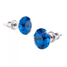   Fülbevaló, "Capri" kék SWAROVSKI® kristállyal, 7 mm, ART CRYSTELLA®