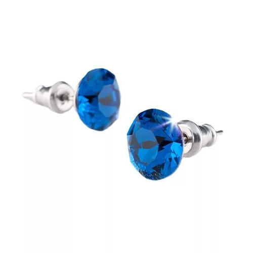 Fülbevaló, "Capri" kék SWAROVSKI® kristállyal, 7 mm, ART CRYSTELLA®