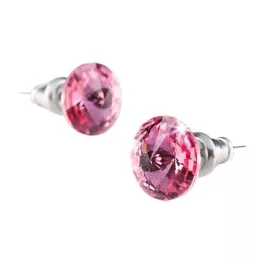   Fülbevaló, rózsaszín SWAROVSKI® kristállyal, csúcsos, 8 mm, ART CRYSTELLA®