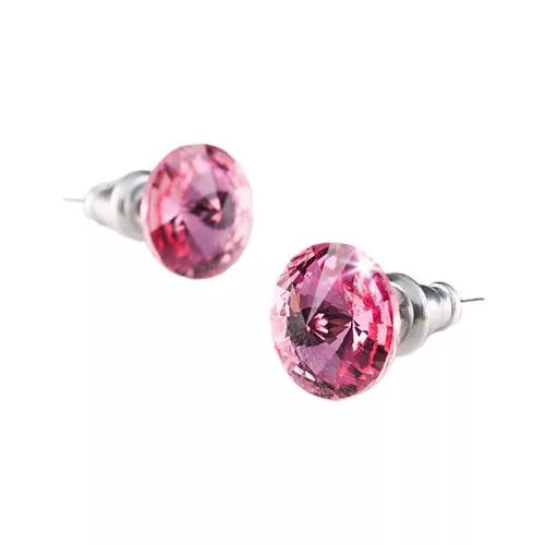 Fülbevaló, rózsaszín SWAROVSKI® kristállyal, csúcsos, 8 mm, ART CRYSTELLA®