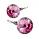 Fülbevaló, francia kapcsos, rózsaszín SWAROVSKI® kristállyal, 12mm, ART CRYSTELLA®