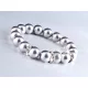 Karkötő, ezüst színű SWAROVSKI® gyöngyből, fehér kristállyal, 10mm, ART CRYSTELLA® M