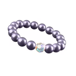   Karkötő, halványlila SWAROVSKI® gyöngyből, színjátszós fehér kristállyal, 10 mm, ART CRYSTELLA® M