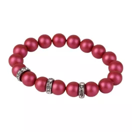   Karkötő, fénylő eper SWAROVSKI®gyöngyből, fehér rondella kristállyal, 10mm, ART CRYSTELLA® M