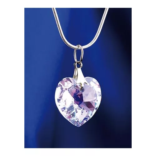 Nyaklánc, szív formájú, fehér színjátszós SWAROVSKI® kristállyal, 18mm ART CRYSTELLA®