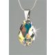Nyaklánc, esőcsepp formájú, színjátszós fehér SWAROVSKI® kristállyal, 16mm, ART CRYSTELLA®