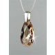 Nyaklánc, esőcsepp formájú, pezsgő színű SWAROVSKI® kristállyal, 16mm, ART CRYSTELLA®