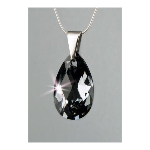 Nyaklánc, esőcsepp formájú, Black Diamond SWAROVSKI® kristállyal, 16mm, ART CRYSTELLA®