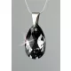 Nyaklánc, esőcsepp formájú, Black Diamond SWAROVSKI® kristállyal, 16mm, ART CRYSTELLA®