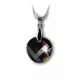 Nyaklánc, kerek formájú, Black Diamond SWAROVSKI® medállal, 18mm ART CRYSTELLA®