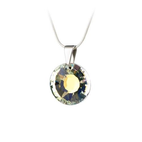 Nyaklánc, Nap formájú, fehér színjátszós SWAROVSKI® kristállyal, 19mm, ART CRYSTELLA®