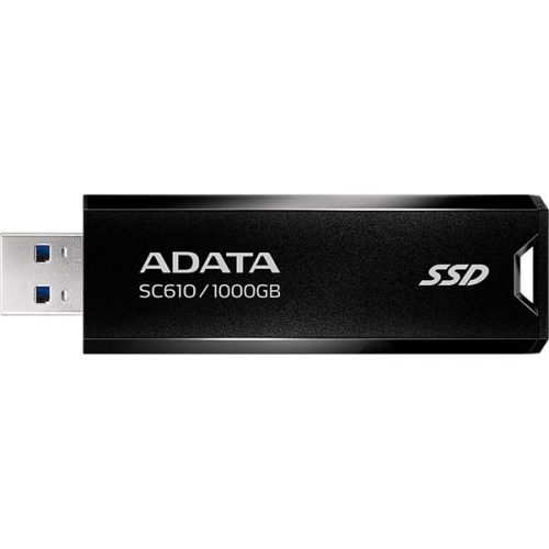 SSD (külső memória), 1TB, USB 3.2, 500/550MB/s, ADATA "SC610", fekete-piros