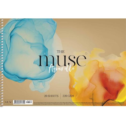 Vázlatfüzet, spirál, A4, akvarell, 220 g, 20 lap, SHKOLYARYK "Aquarelle Muse"