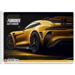 Vázlatfüzet, spirál, A4, 120 g, 20 lap, SHKOLYARYK "Fast&Furious"