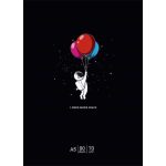 Füzet, tűzött, A5, vonalas, 48 lap, SHKOLYARYK "I need more space", vegyes