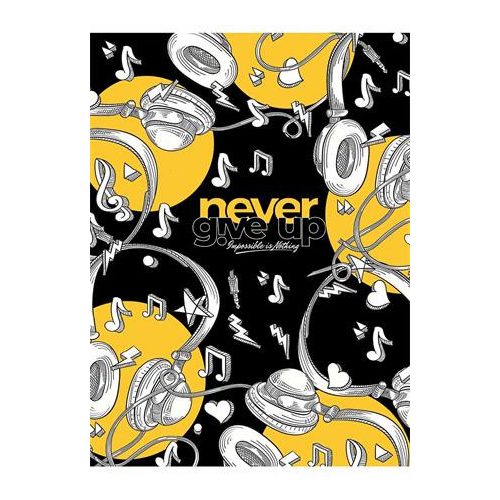 Füzet, tűzött, A5, vonalas, 80 lap, SHKOLYARYK "Never give up", vegyes