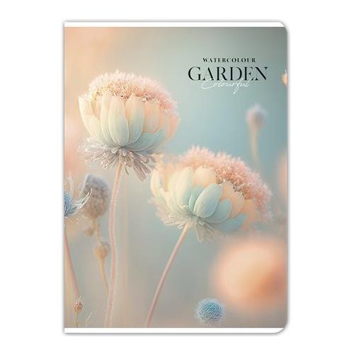Füzet, tűzött, A4, vonalas, 80 lap, SHKOLYARYK "Garden", vegyes