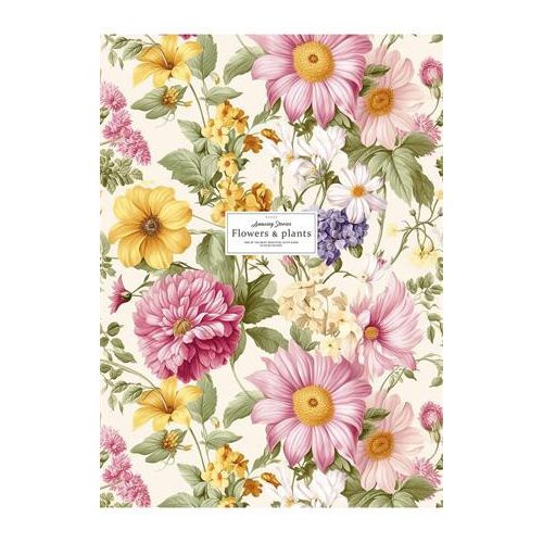Füzet, tűzött, A4, vonalas, 80 lap, SHKOLYARYK "Flowers and plants", vegyes