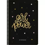 Spirálfüzet, A5, kockás, 80 lap, keményfedeles, SHKOLYARYK "Girl power", vegyes