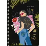 Spirálfüzet, A5, kockás, 80 lap, keményfedeles, SHKOLYARYK "Girl power", vegyes
