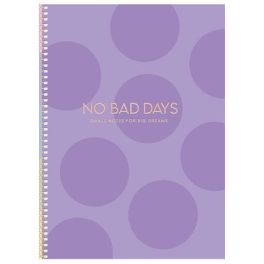   Spirálfüzet, B5, kockás, 80 lap, keményfedeles, SHKOLYARYK "No bad days", vegyes