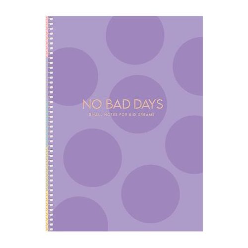 Spirálfüzet, B5, kockás, 80 lap, keményfedeles, SHKOLYARYK "No bad days", vegyes