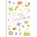 Spirálfüzet, A5, kockás, 80 lap, keményfedeles, SHKOLYARYK "Stay simple", vegyes