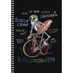 Spirálfüzet, A5, kockás, 80 lap, SHKOLYARYK " Skate board", vegyes