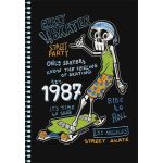 Spirálfüzet, A5, kockás, 80 lap, SHKOLYARYK " Skate board", vegyes