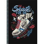 Spirálfüzet, A5, kockás, 80 lap, SHKOLYARYK " Skate board", vegyes