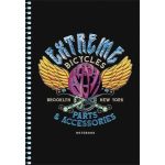 Spirálfüzet, A5, kockás, 80 lap, SHKOLYARYK " Skate board", vegyes