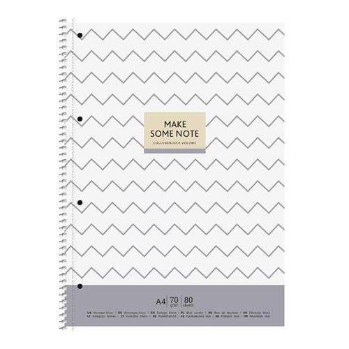 Spirálfüzet, A4+, kockás, 80 lap, SHKOLYARYK "MAKE SOME NOTE", vegyes