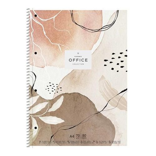 Spirálfüzet, A4+, kockás, 80 lap, SHKOLYARYK "Office collection", vegyes