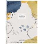 Spirálfüzet, A4+, kockás, 80 lap, SHKOLYARYK "Office collection", vegyes