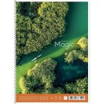 Spirálfüzet, A4+, kockás, 80 lap, SHKOLYARYK "Colourful magic", vegyes